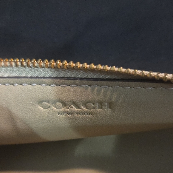Coach Heart Patterned Tan and Pink Women's Pencil Bag - Picture 2 of 5